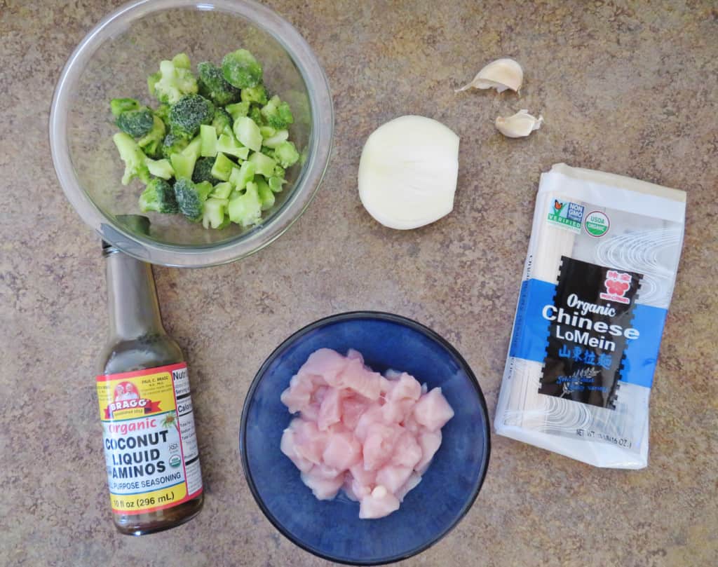 Stir fry ingredients on the counter