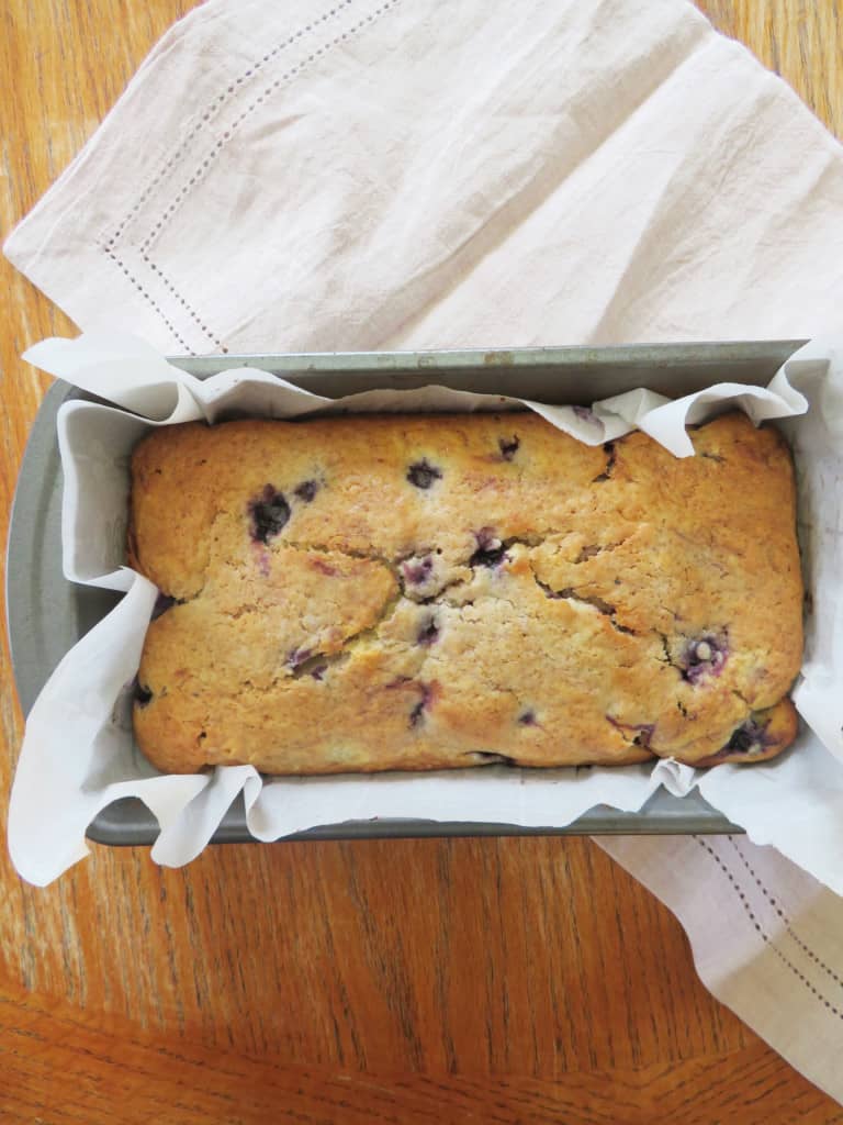 Baked poundcake on a table