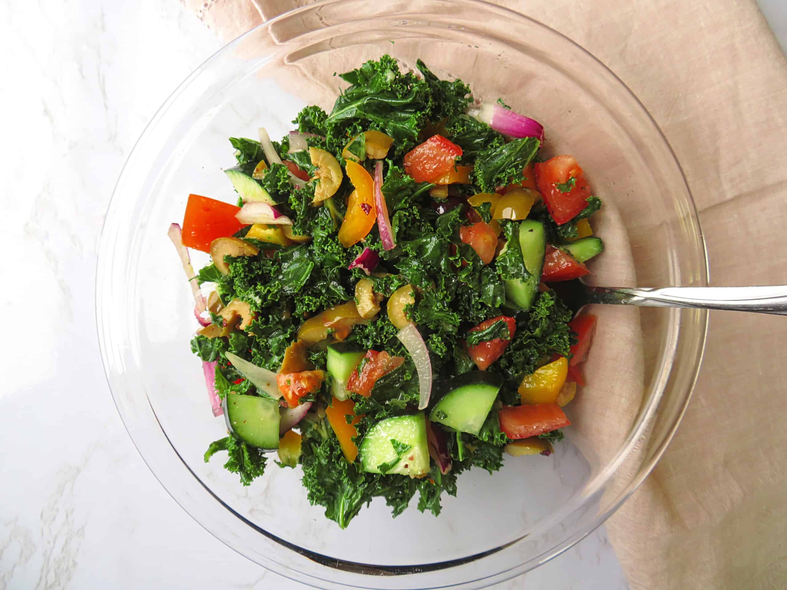 close up on Kale Salad