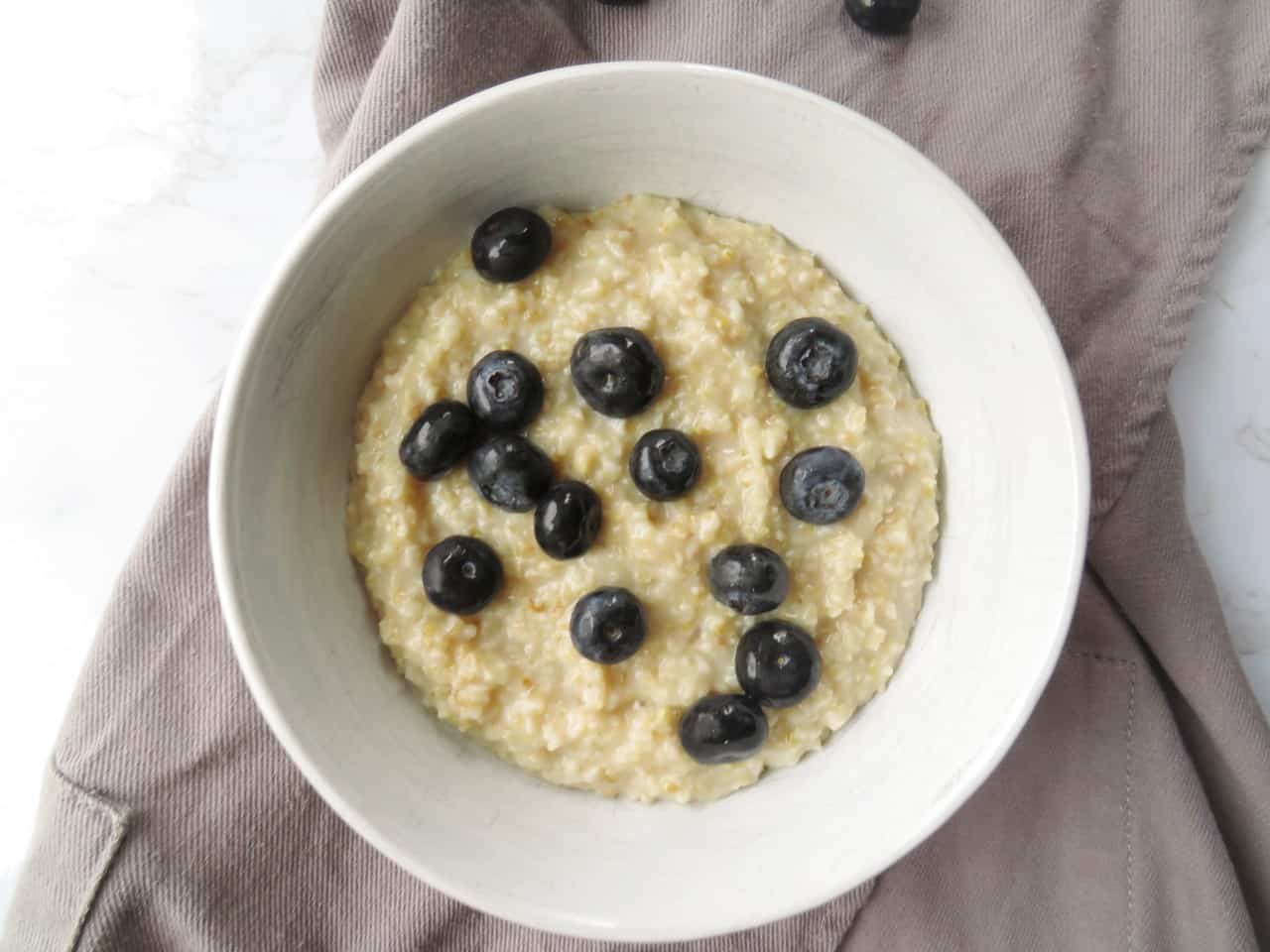 Steel cut oatmeal in a bowl