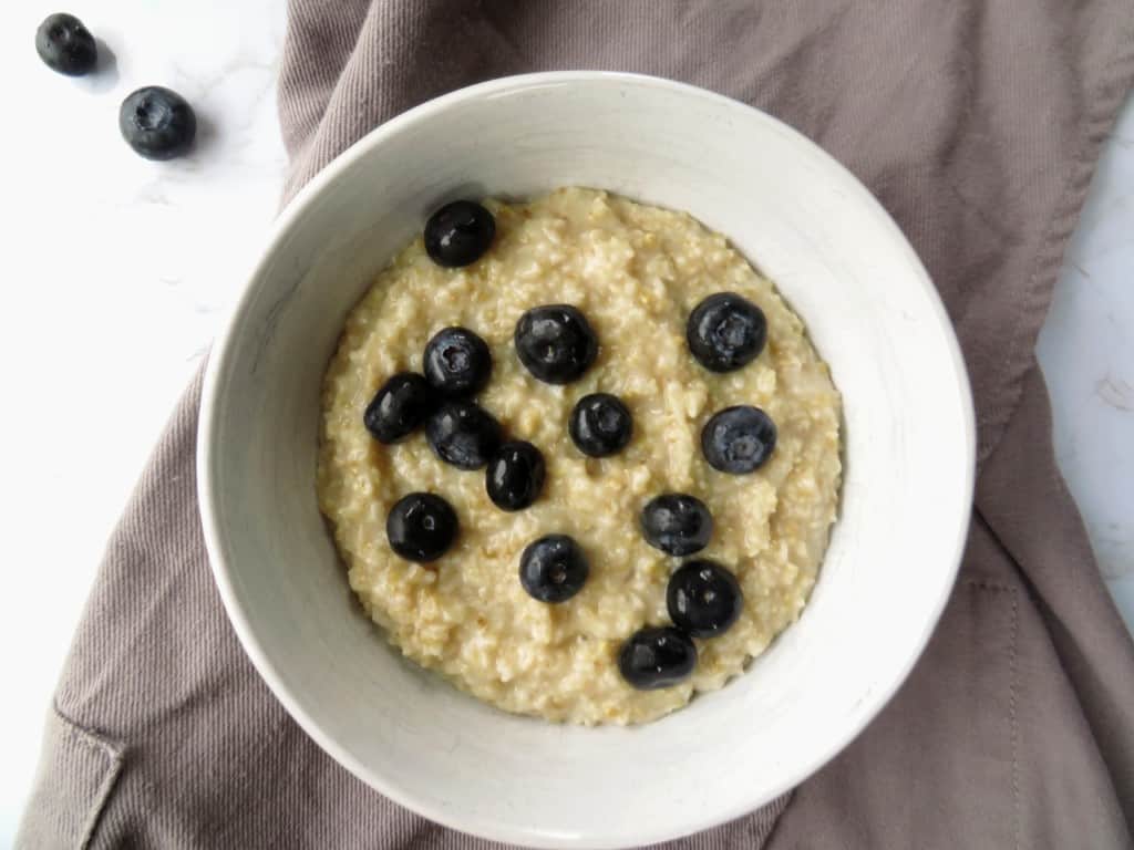 Close up on steel cut oatmeal