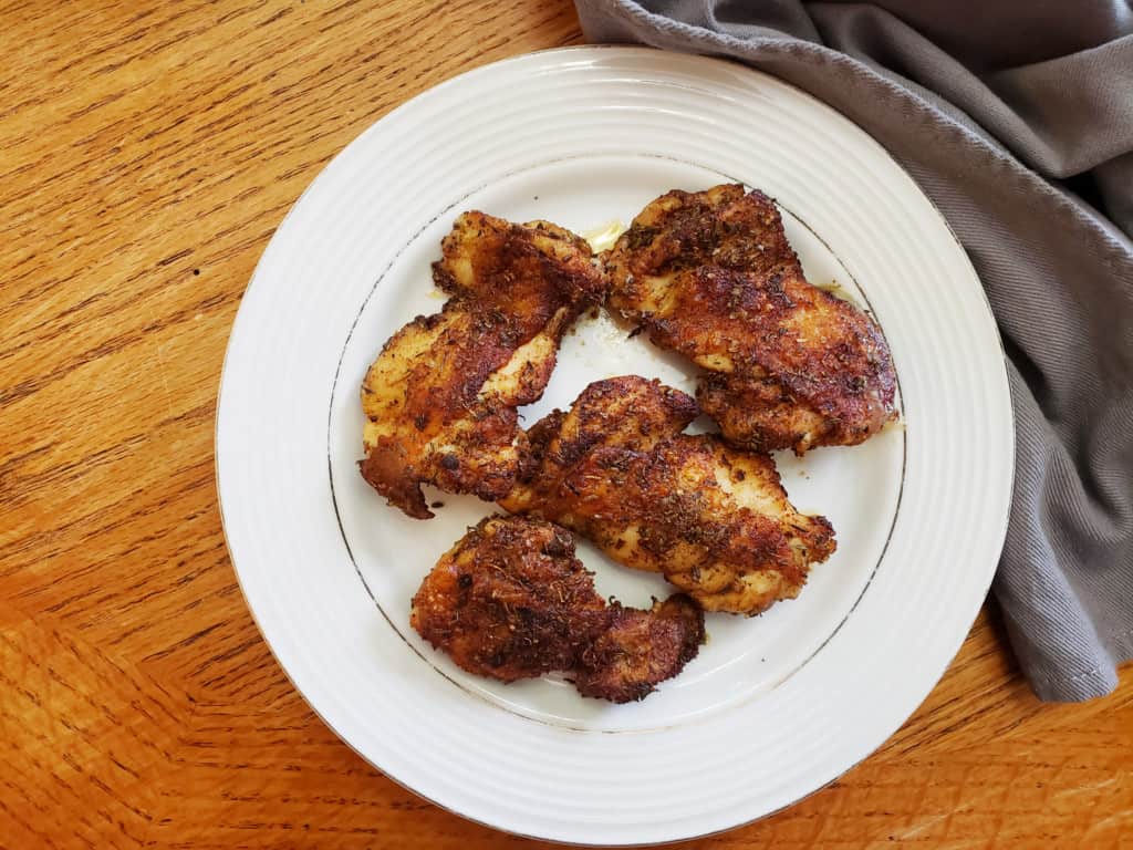 Pan seared chicken thighs