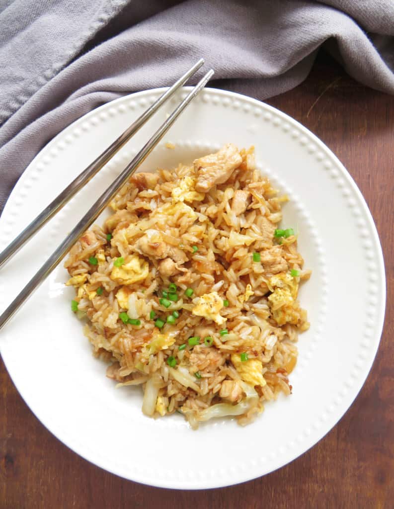 chicken fried rice with cabbage