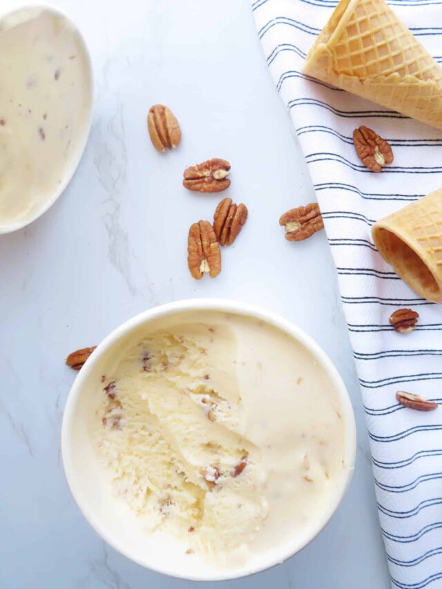 homemade butter pecan ice cream