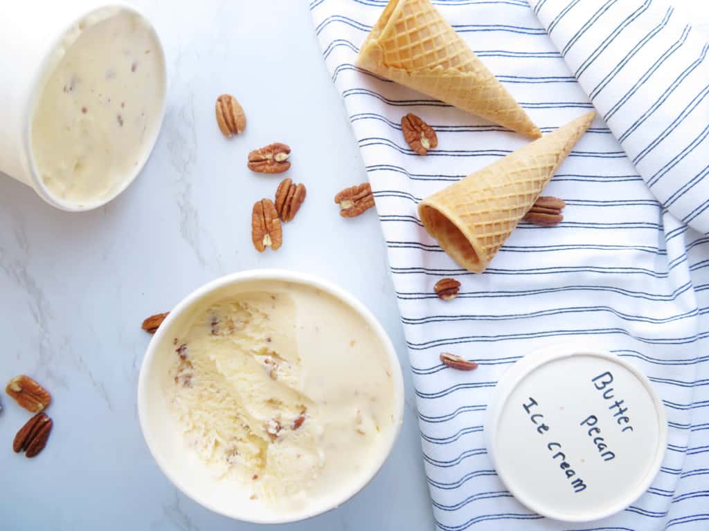homemade butter pecan ice cream