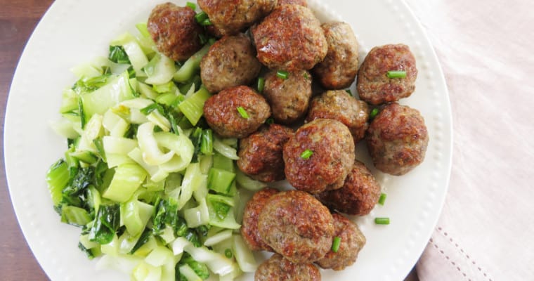 lamb meatball with bok choy
