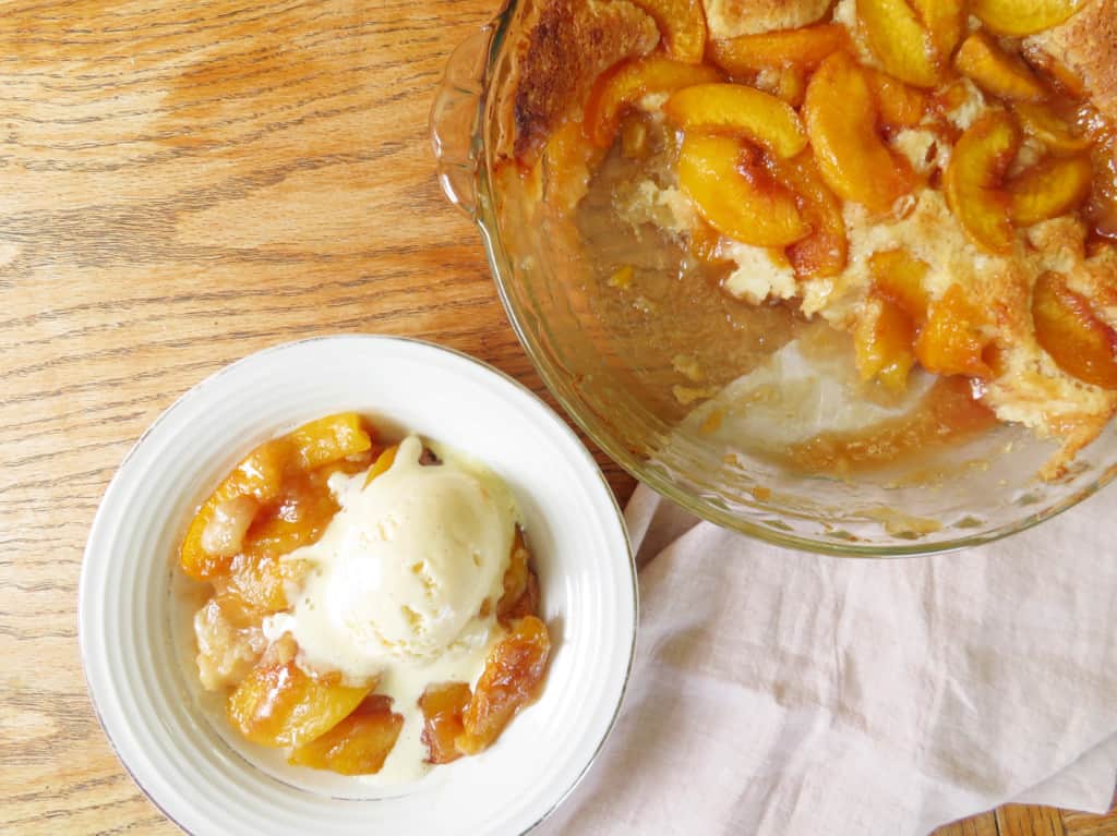 peach cobbler with frozen peaches