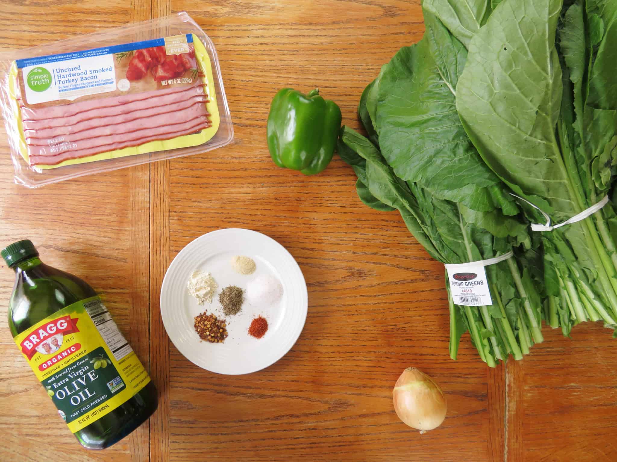 Southern Turnip Greens with Turkey Bacon The Midwest Kitchen Blog