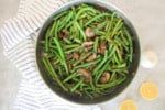 fresh green beans and mushrooms