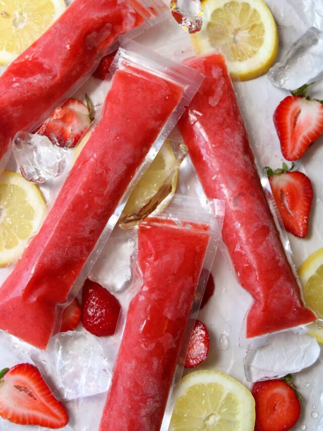 Strawberry Lemonade Ice Pops Recipe The Midwest Kitchen Blog