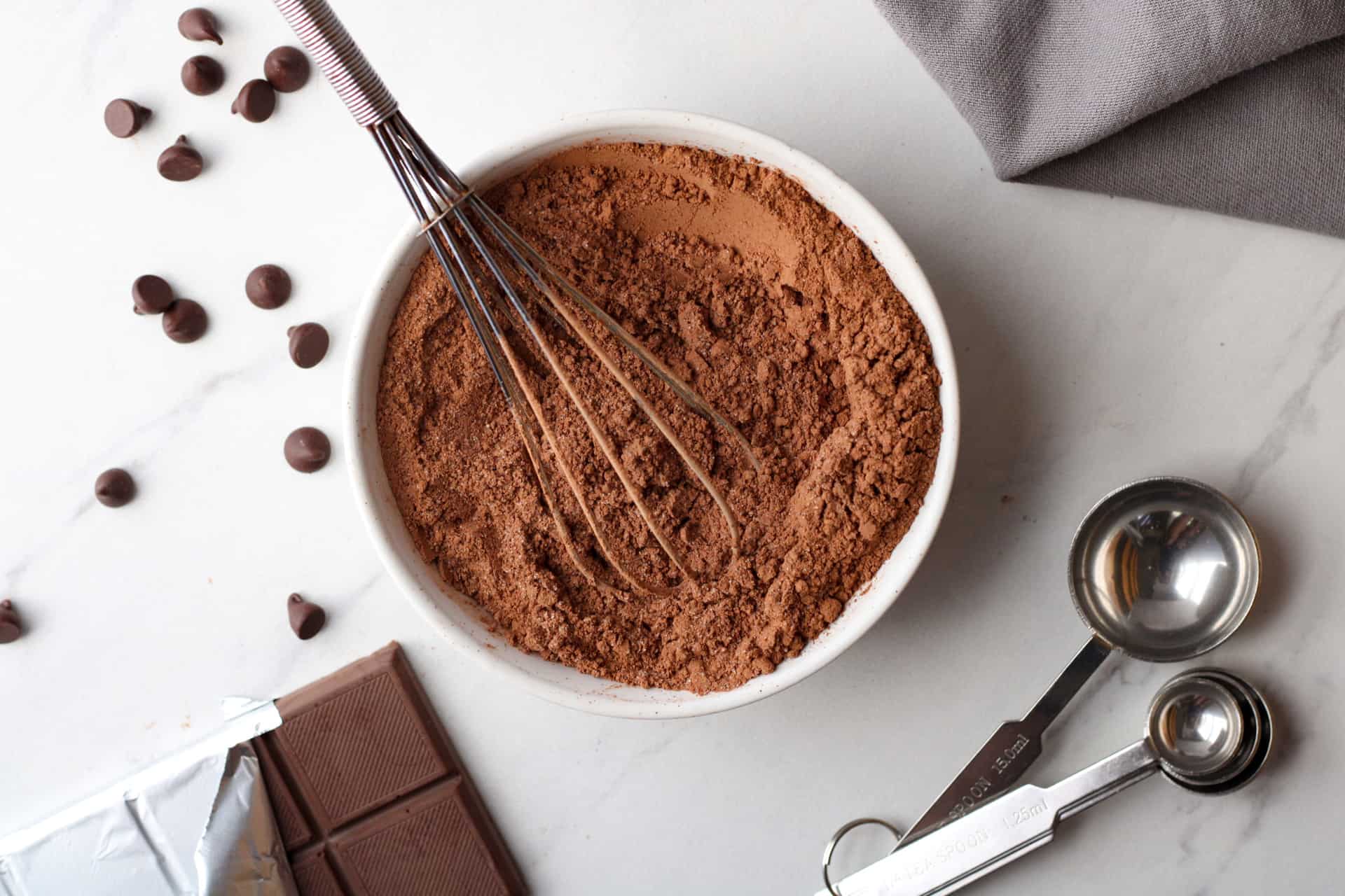 Hot chocolate mix in a bowl.