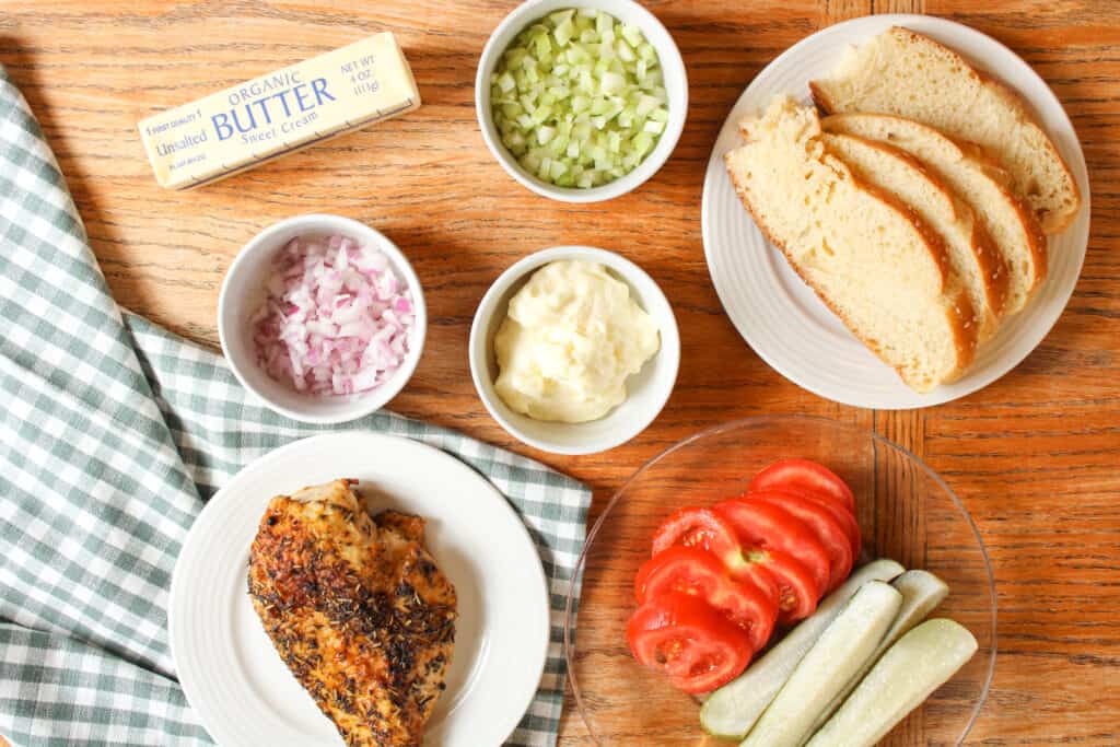 Ingredient image of challah chicken sandwich. 
