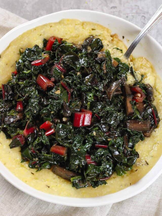 How To Make Polenta with Sautéed Greens and Mushrooms The Midwest