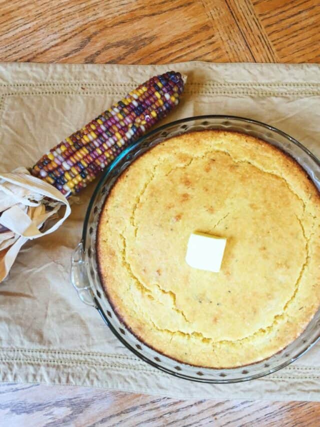Baked rosemary polenta cornbread.