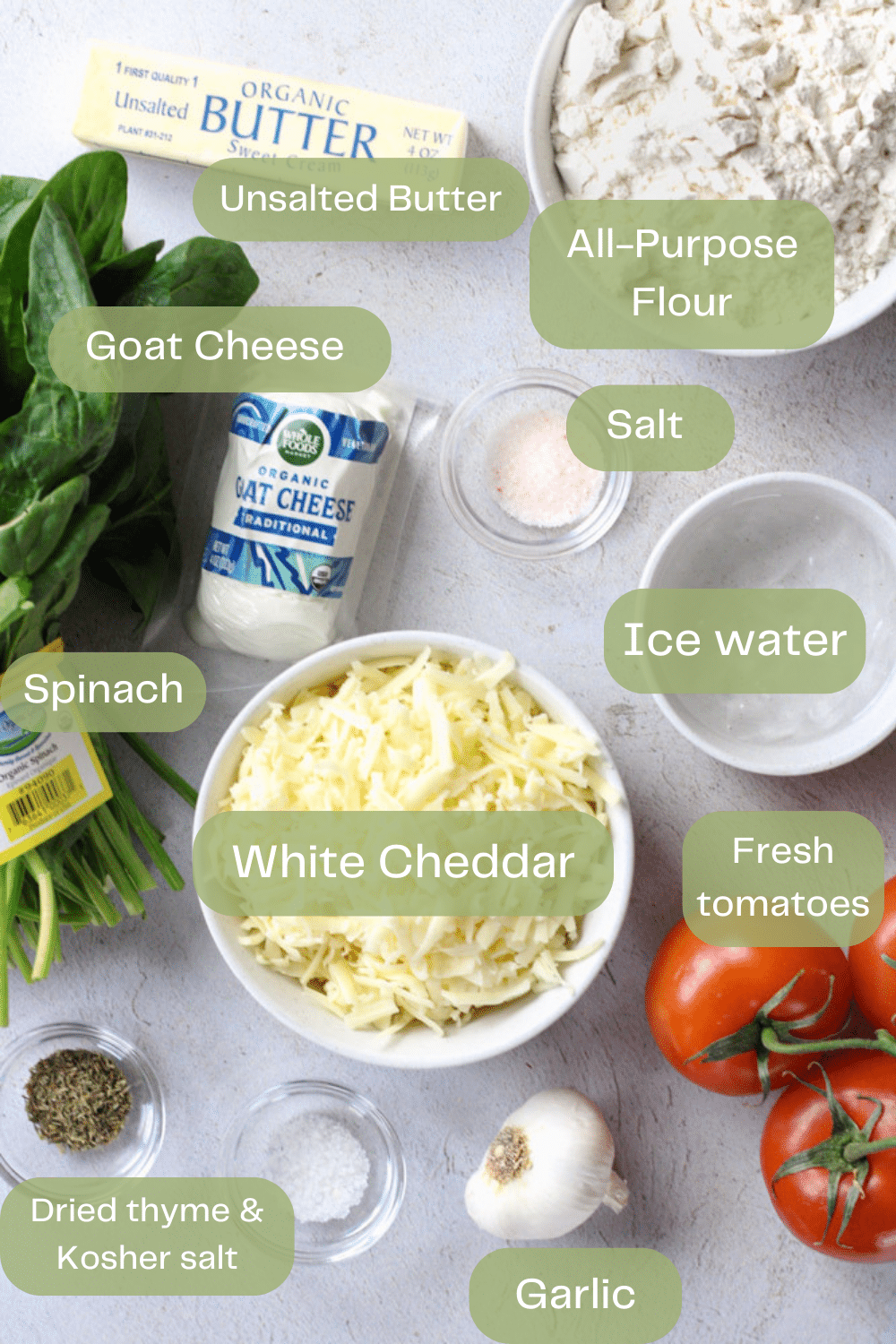 Ingredient image graphic for tomato tart.