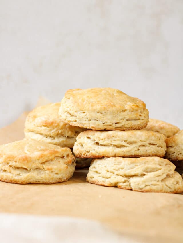 Stack of buttermilk biscuits.