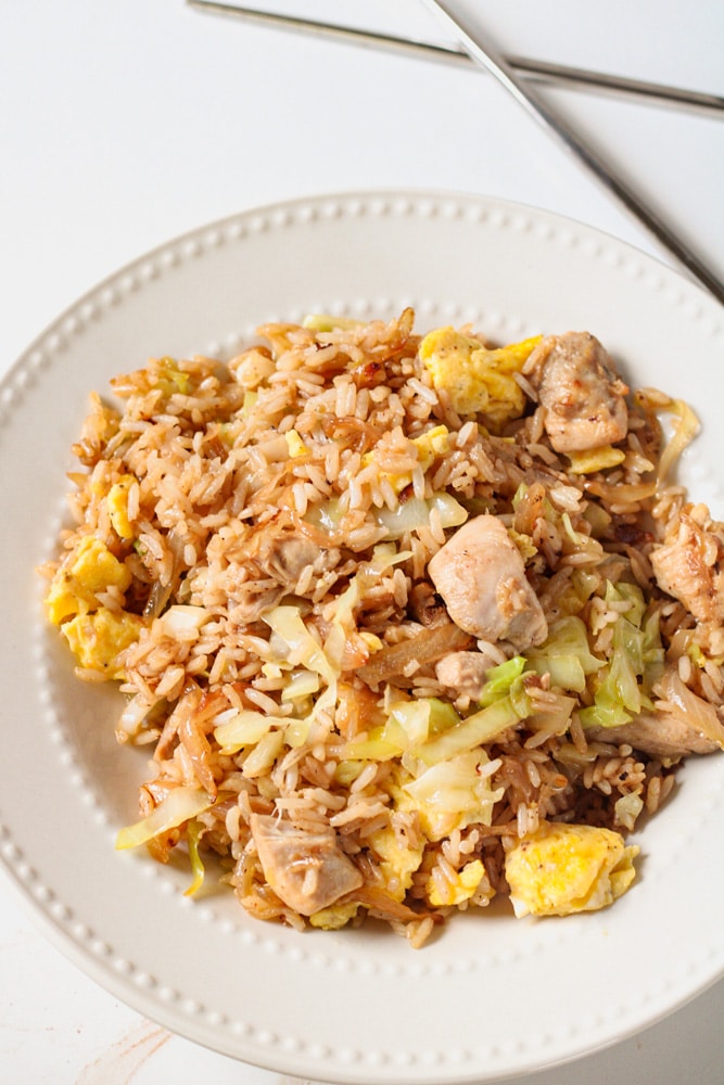 Fried rice in a bowl.