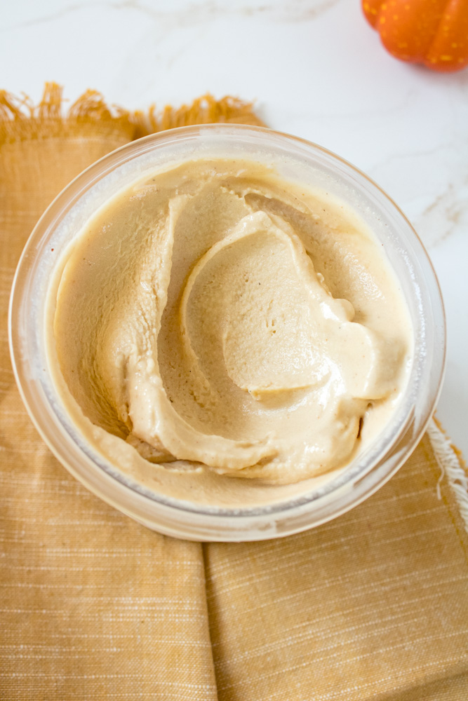 Creamy pumpkin ice cream.