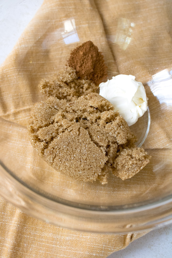 Ice cream ingredients in a bowl.