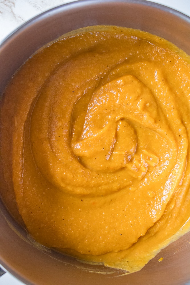 Blended butternut squash soup.