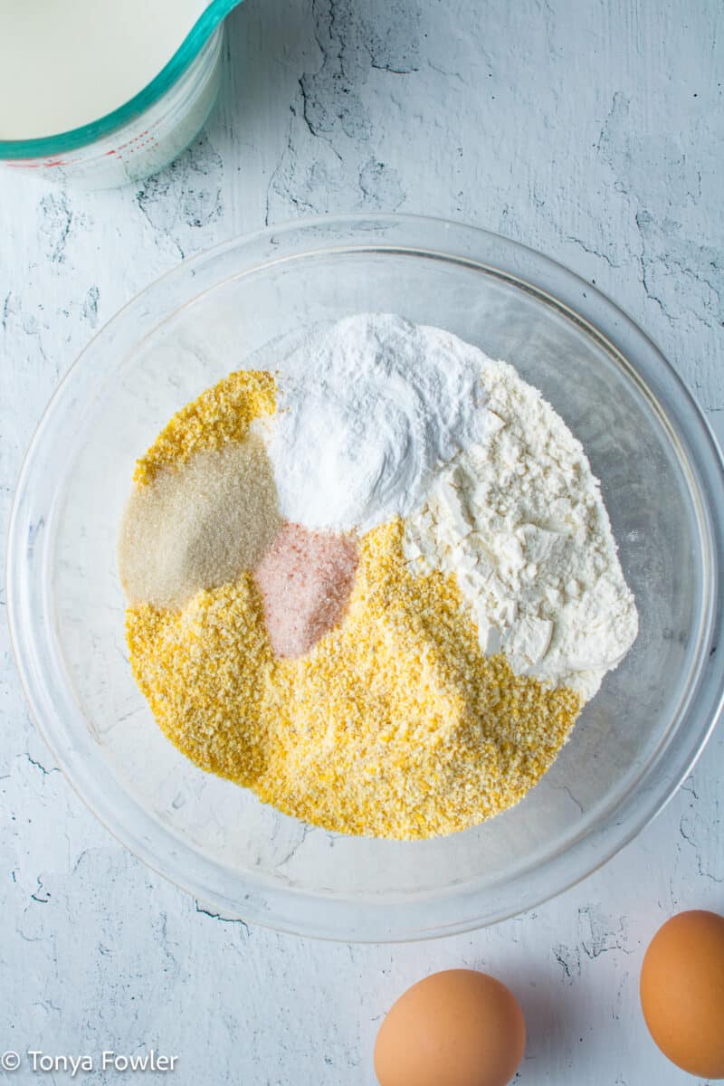 Dry ingredients in a bowl.