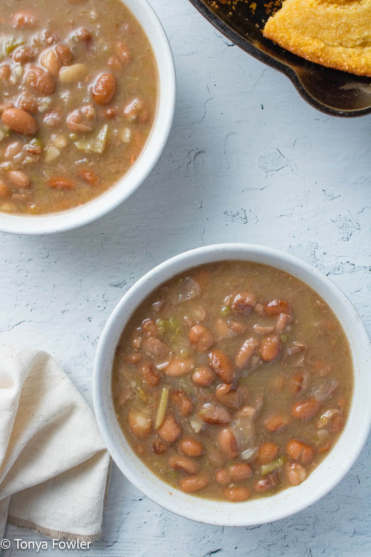 Two bowls of beans.