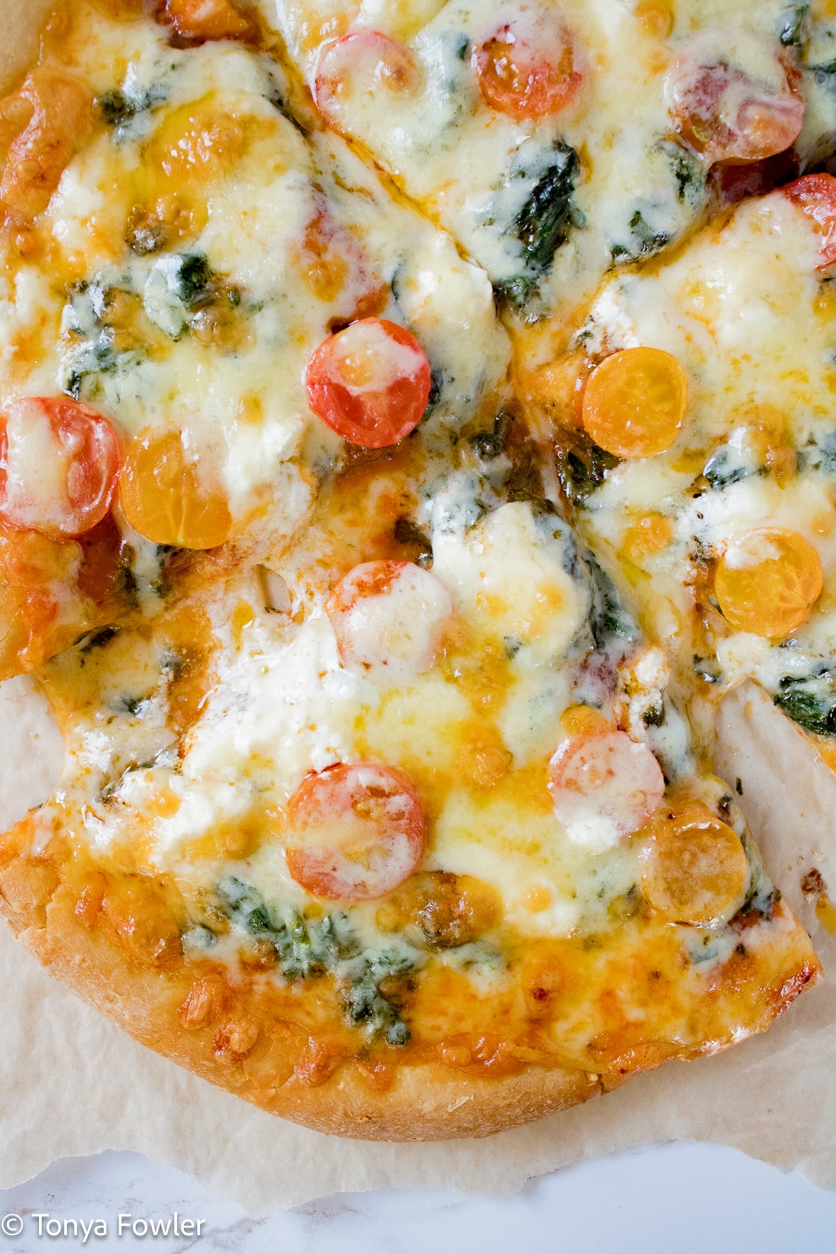 Amy's Spinach goat cheese pizza. 