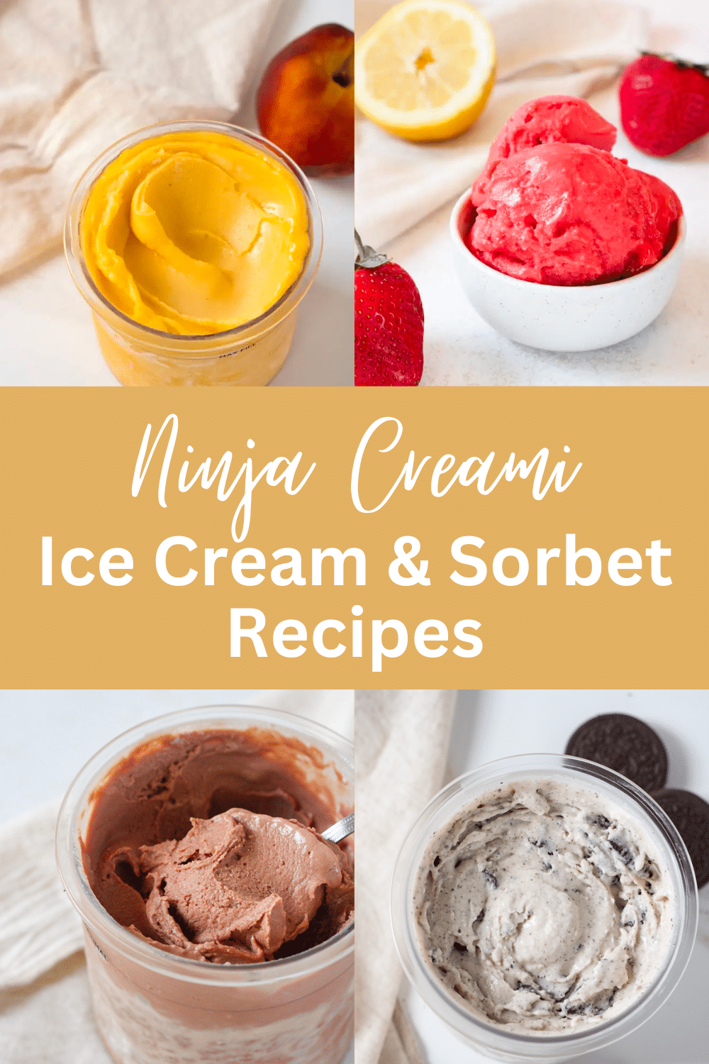 Infographic for Ninja Creami Sorbet and Ice Cream.