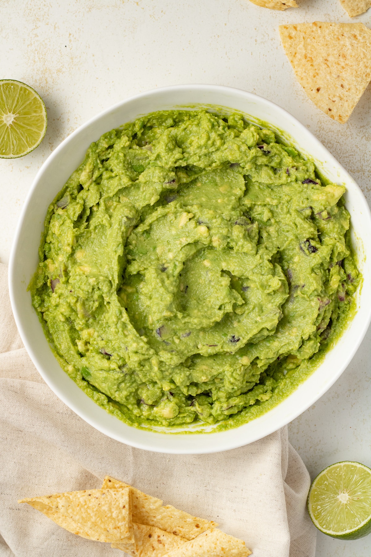 Guacamole dip in a bowl.