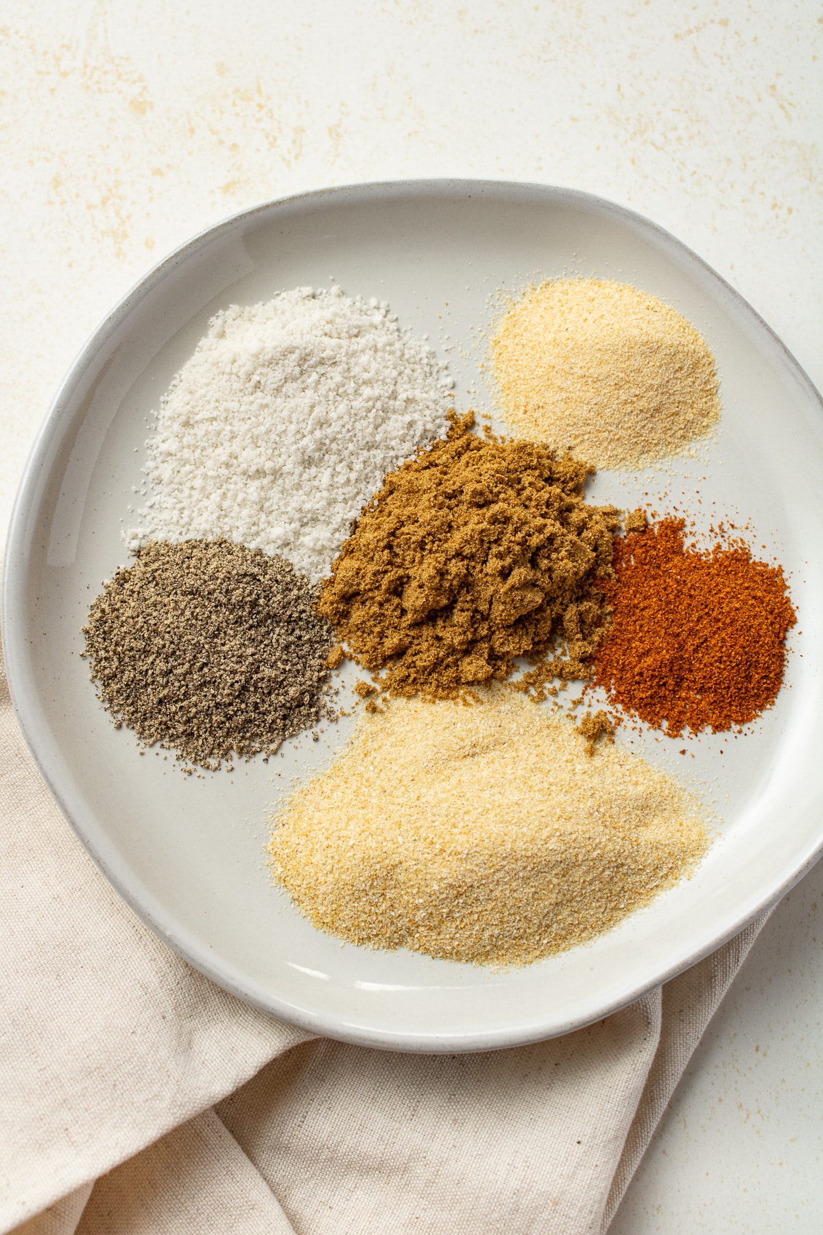 Seasonings on a plate.