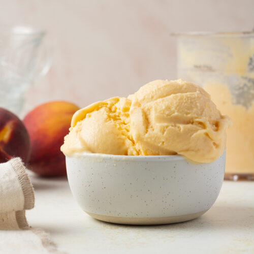Ninja Creami Peach Ice Cream Using Frozen Peaches - The Midwest