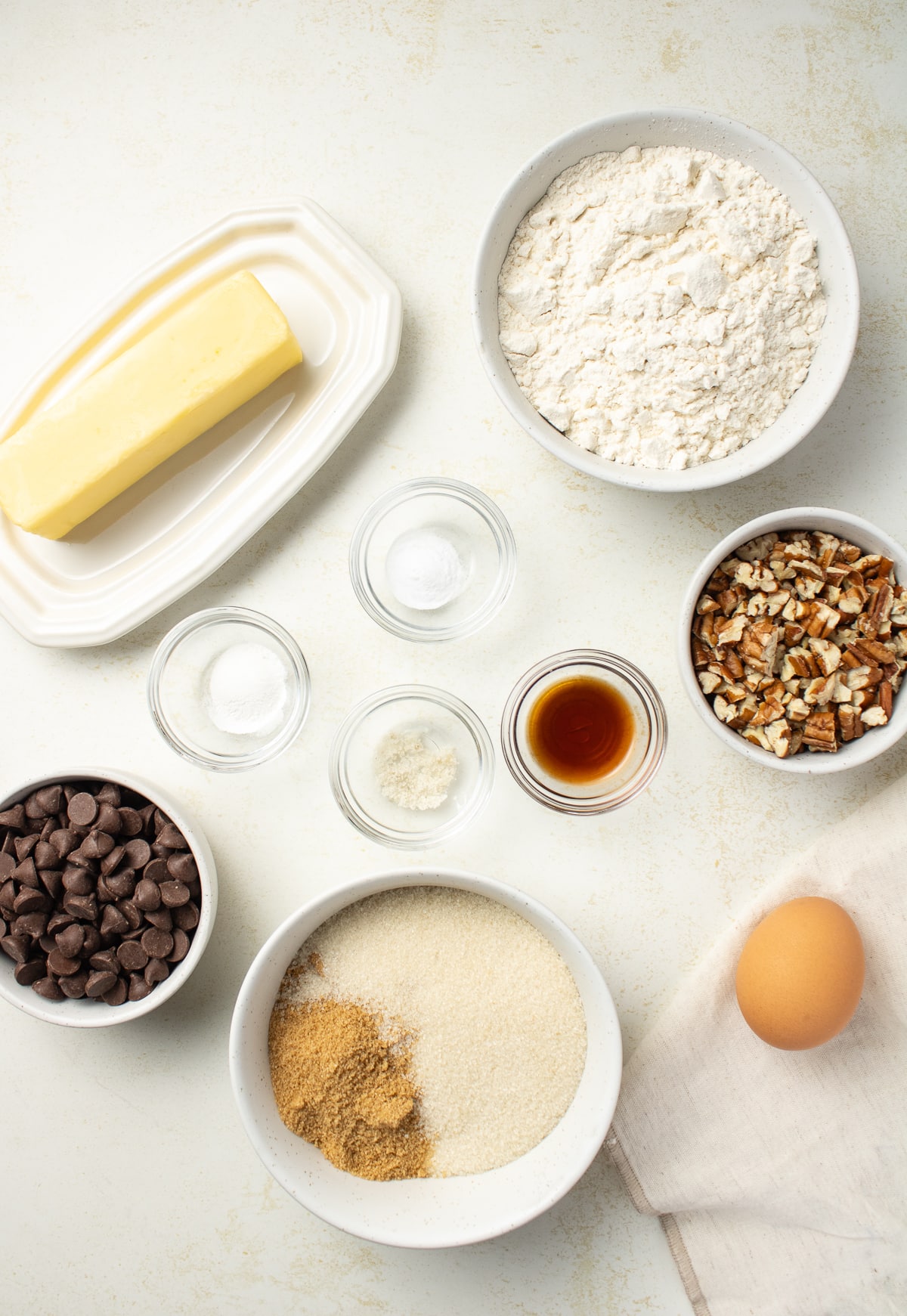 Cookie ingredients on a table.