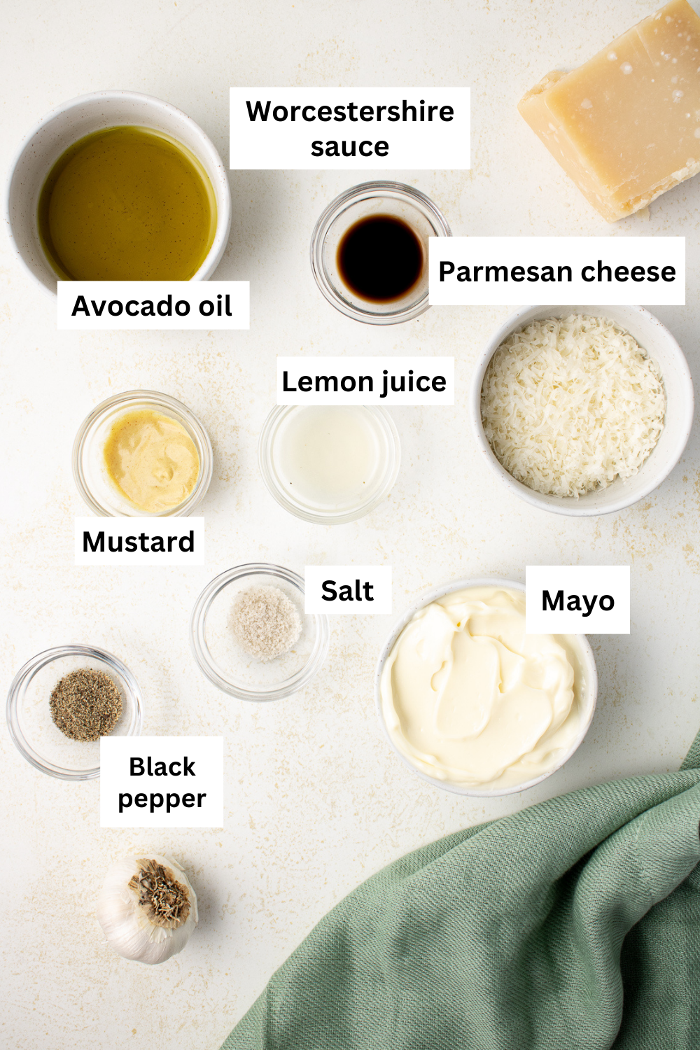 Caesar Salad Dressing No Anchovies Ingredient Infographic.