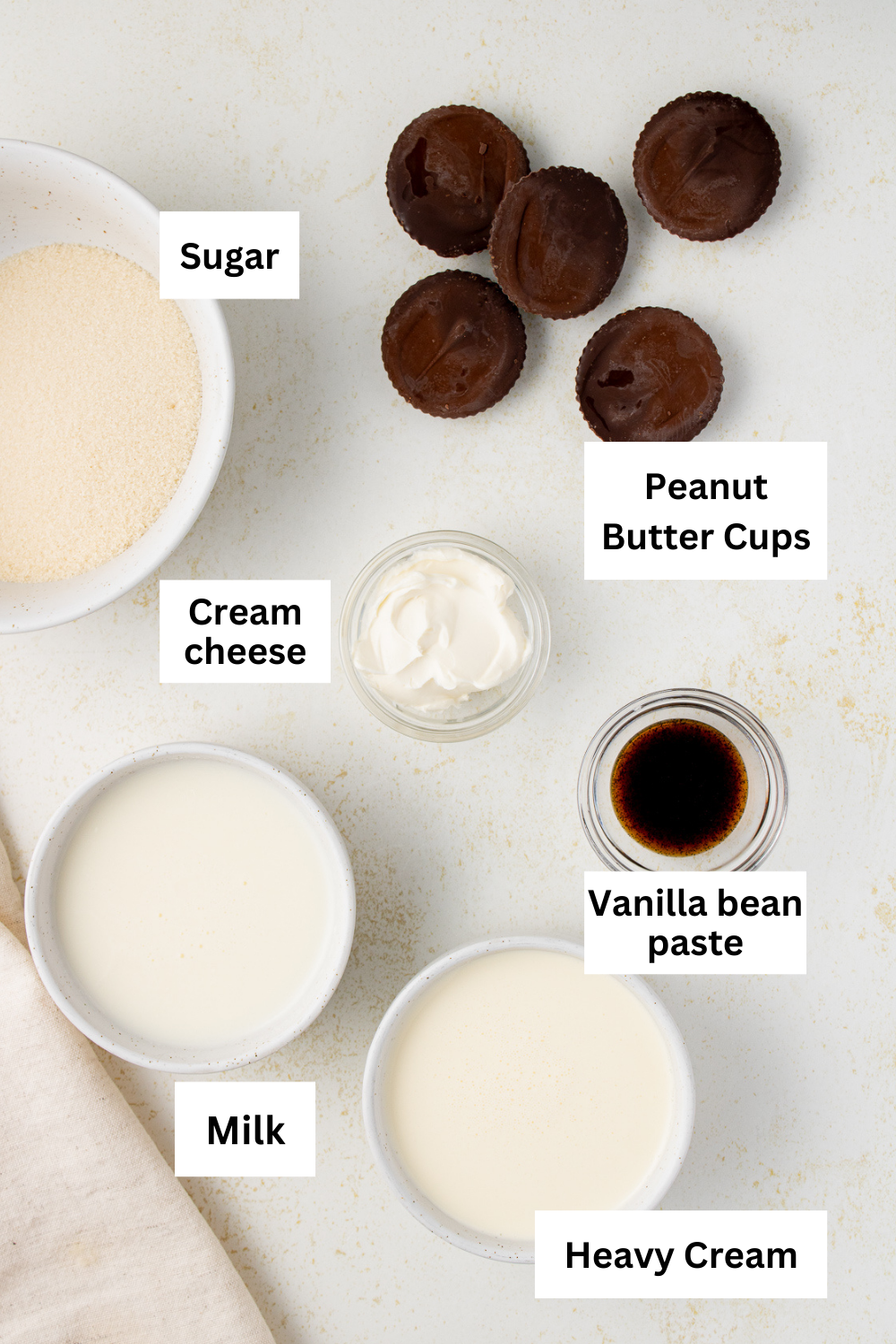 Ninja Creami Peanut Butter Cup Ice Cream Infographic Ingredient Image.