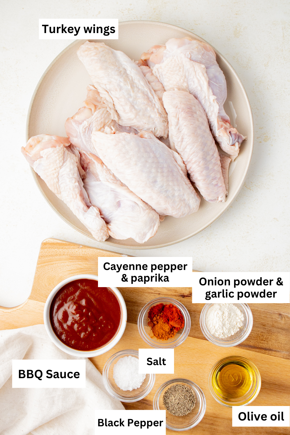 Ingredient Infographic Image for Baked BBQ Turkey Wings