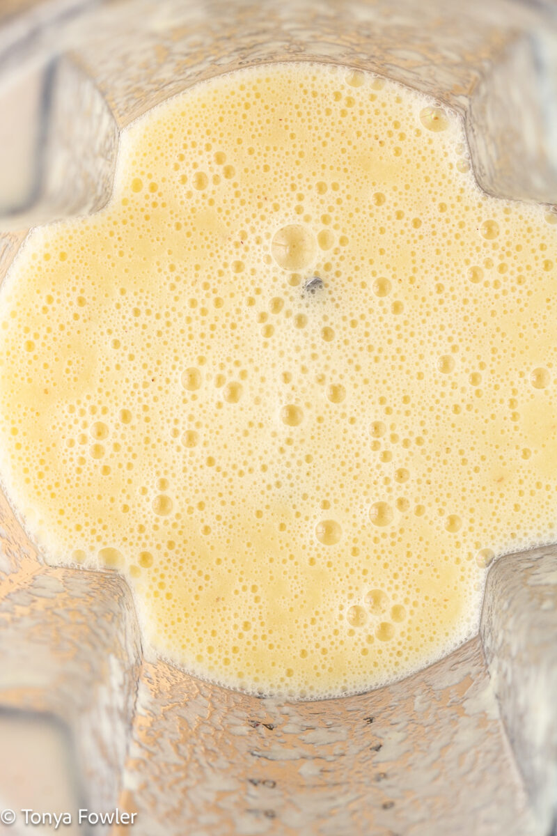 Blended lemon and ginger in a blender.