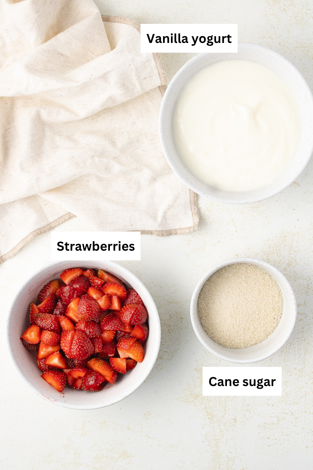 Ninja Creami Strawberry Frozen Yogurt Ingredients Infographic.
