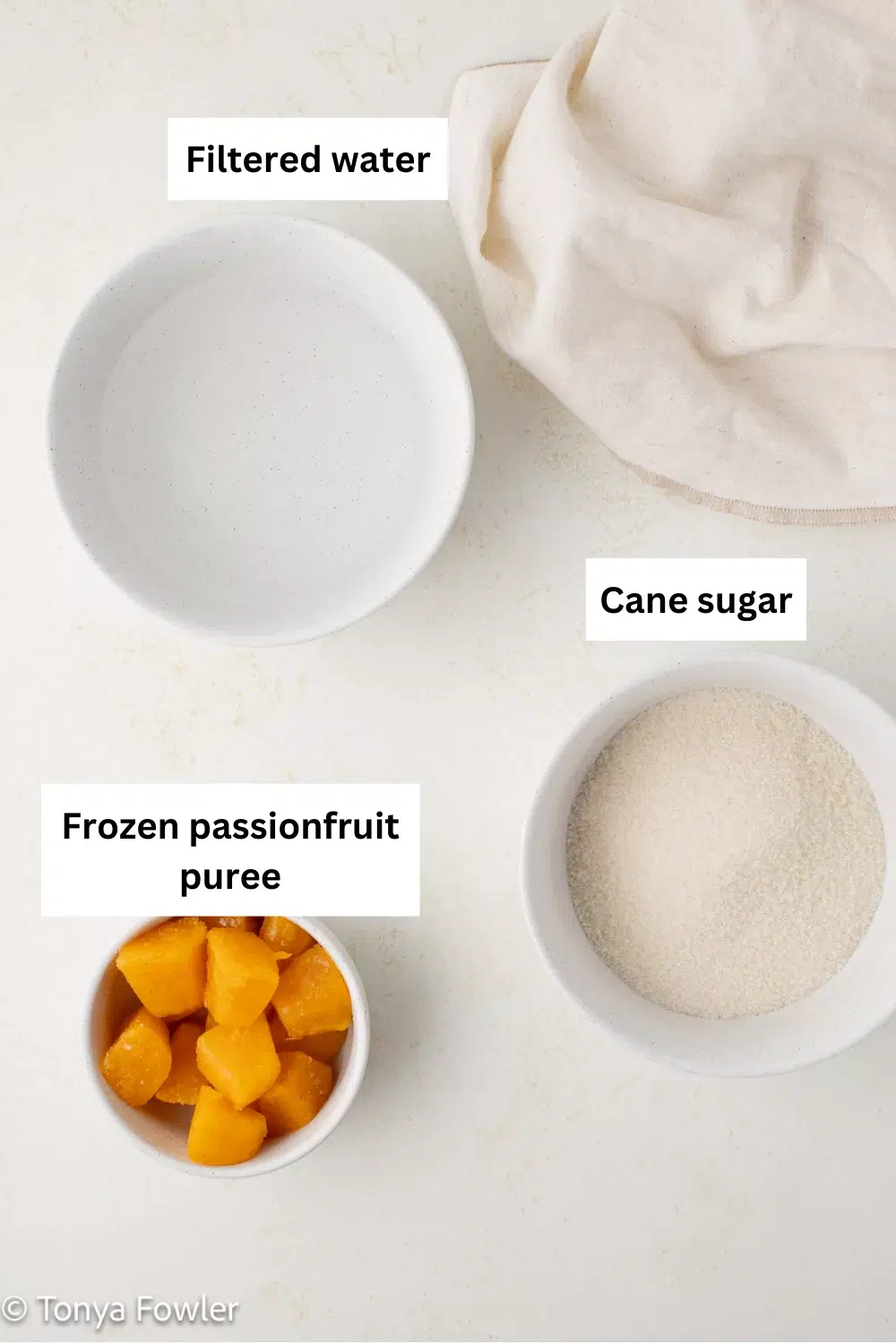 Passion fruit syrup ingredient infographic image.