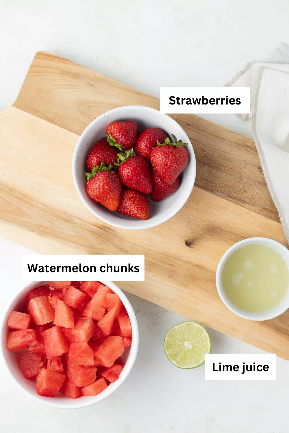 Strawberry Watermelon Mocktail Ingredient Infographic.