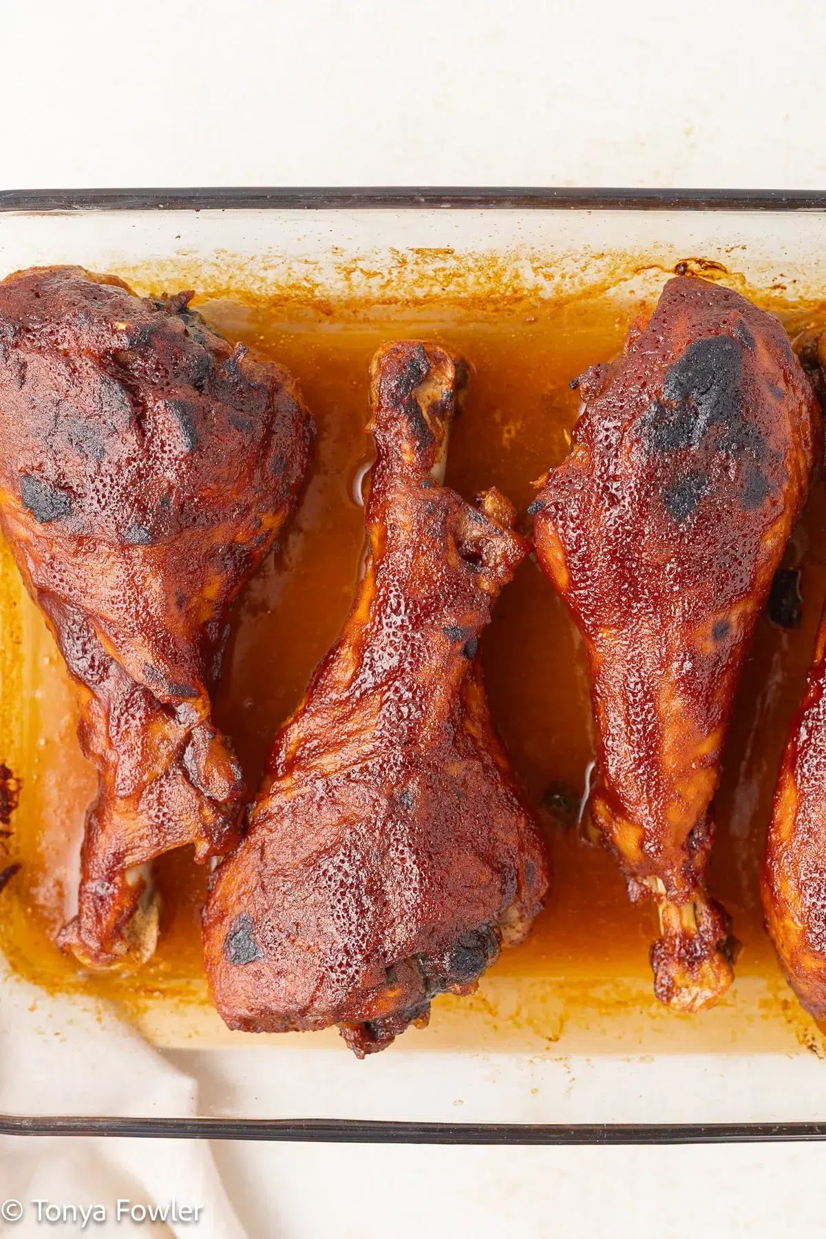 Baked bbq turkey legs.