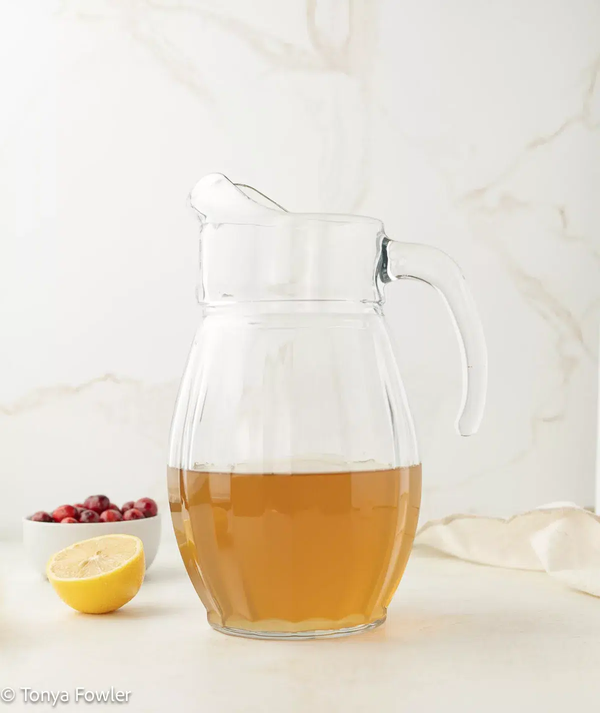 Sugar water in a pitcher.