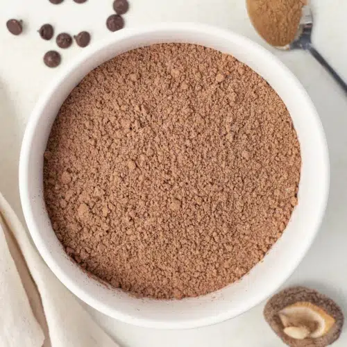 Mushroom Hot chocolate mix in a bowl.