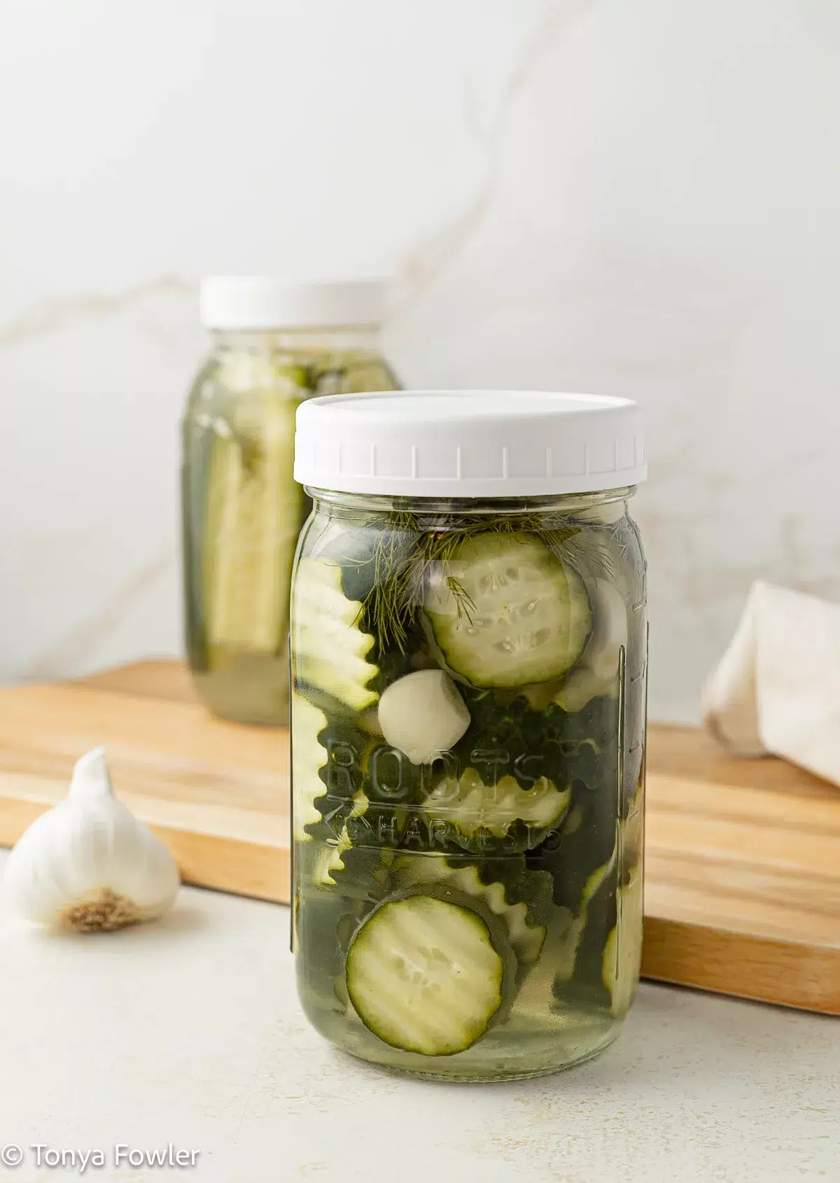 Pickles in a jar.