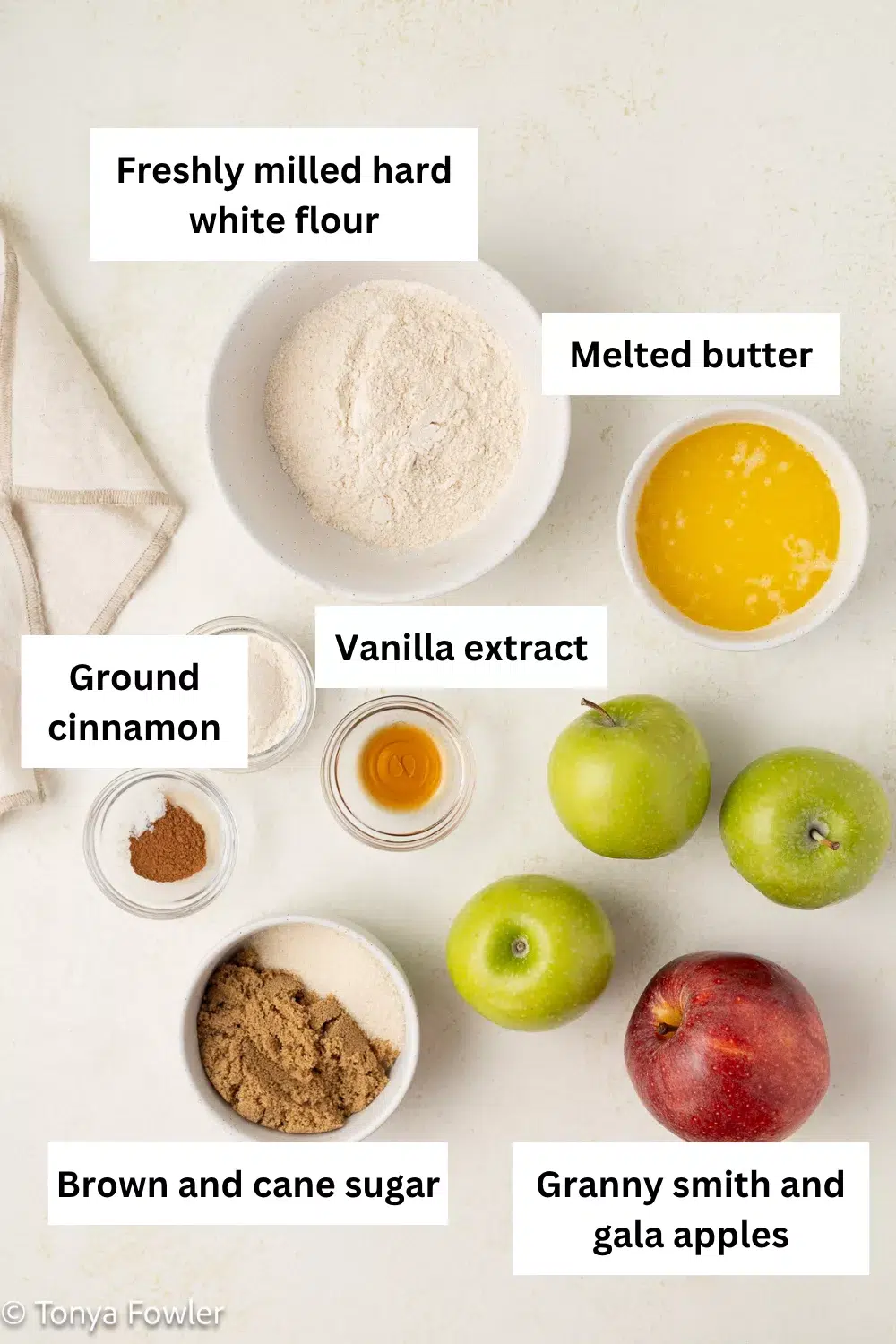 Freshly Milled Flour Apple Crumble Ingredient Infographic.