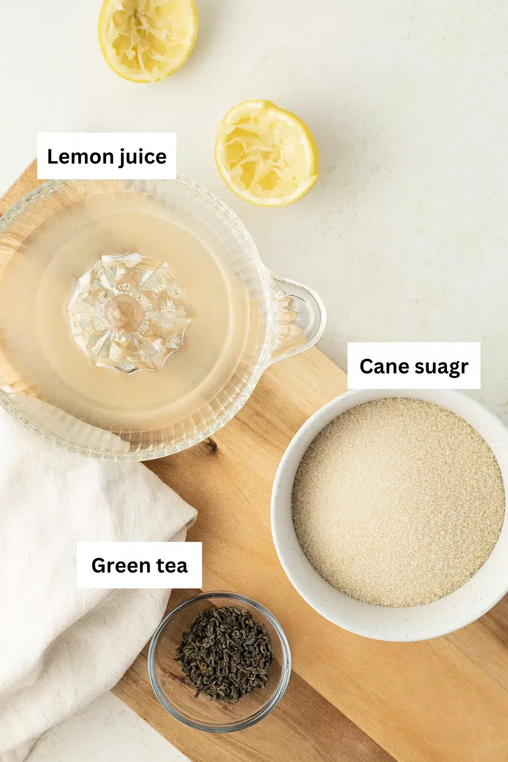 Green Tea Lemonade Ingredients Infographic.